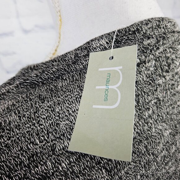 NWT Maurices Sz S Marled Black Velvet Lace 3/4 Sleeve Lightweight Knit Tunic Top - Picture 6 of 10